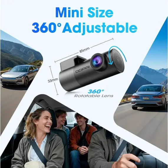 მანქანის ვიდეო რეგისტრატორი DDPAI Mini Pro 2K, 140° WIFI, Dash Cam, Car Video Recorder, Black - Primestore.ge
