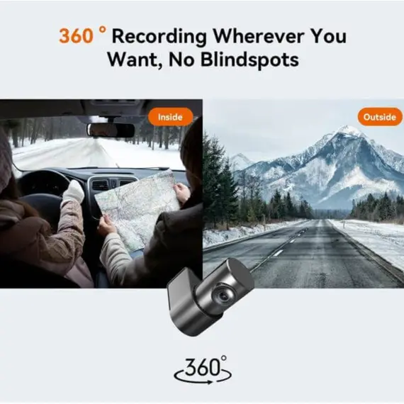 მანქანის ვიდეო რეგისტრატორი DDPAI N1 Dual 1296P FHD Dash Cam 135°, WIFI Front and Rear Cam, Car Video Recorder, Black - Primestore.ge