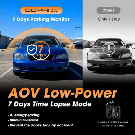 მანქანის ვიდეო რეგისტრატორი DDPAI Z60T, 140°, 4K UHD , WIFI, GPS, Bluetooth, Three-Channel Dashcam, Car Video Recorder, Black - Primestore.ge