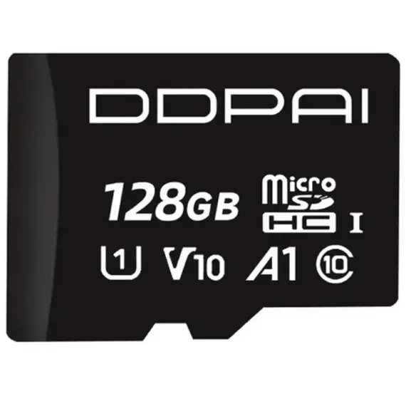 მეხსიერების ბარათი DDPAI 128GB, microSD, UHS-I C10, Black - Primestore.ge