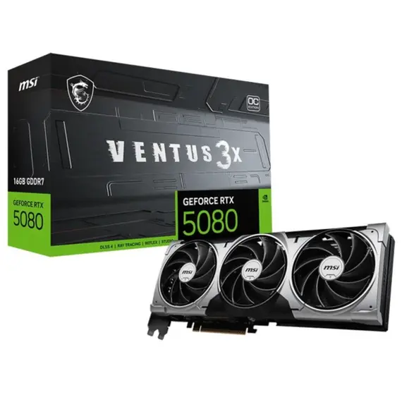 ვიდეო დაფა MSI Graphic Card GeForce RTX 5080 16GB GDDR7 VENTUS 3X OC - Primestore.ge