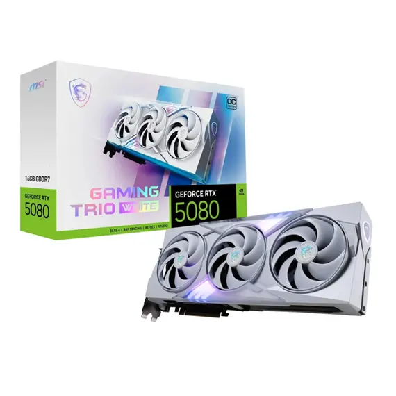 ვიდეო დაფა MSI Graphic card GeForce RTX 5080 16GB GDDR7 GAMING TRIO OC WHITE - Primestore.ge