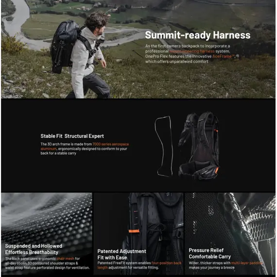 დრონის ჩანთა PGYTECH OnePro Focux Backpack 25L（Space Black) - Primestore.ge