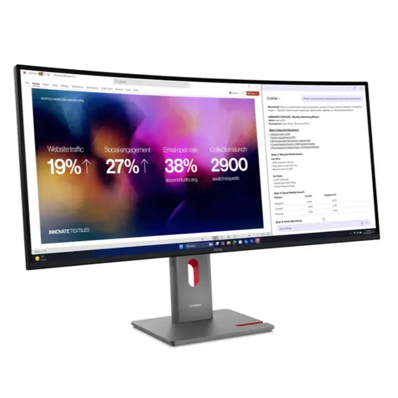 მონიტორი Lenovo ThinkVision P40WD-40 Curved 39.7 " WUHD 5120x2160 4ms 120 Hz Eclipse Black - Primestore.ge