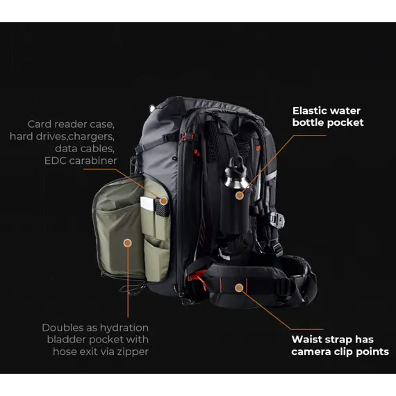 დრონის ჩანთა PGYTECH OnePro Focux Backpack 25L（Space Black) - Primestore.ge