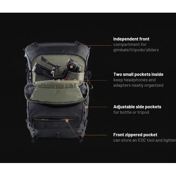 დრონის ჩანთა PGYTECH OnePro Focux Backpack 25L（Space Black) - Primestore.ge