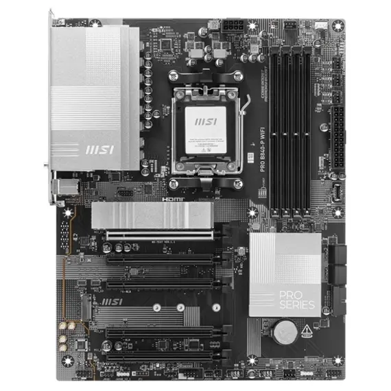 დედა დაფა MSI Motherboard PRO B840-P WIFI sAM5 B840 4xDDR5 M.2 HDMI Wi-Fi BT ATX - Primestore.ge