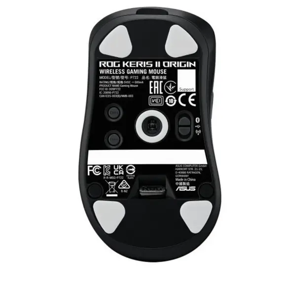 მაუსი ASUS Mouse ROG Keris II Origin, RGB, USB-A/WL/BT, black - Primestore.ge