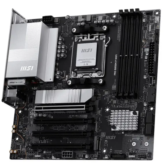 დედა დაფა MSI Motherboard PRO B850M-P WIFI sAM5 B850 4xDDR5 M.2 HDMI DP Wi-Fi BT mATX - Primestore.ge
