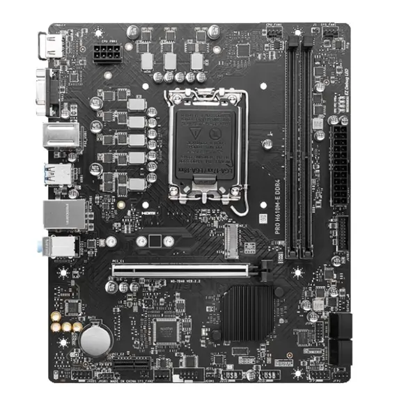 დედა დაფა MSI Motherboard PRO H610M-E DDR4 s1700 H610 2xDDR4 M.2 HDMI D-Sub mATX - Primestore.ge