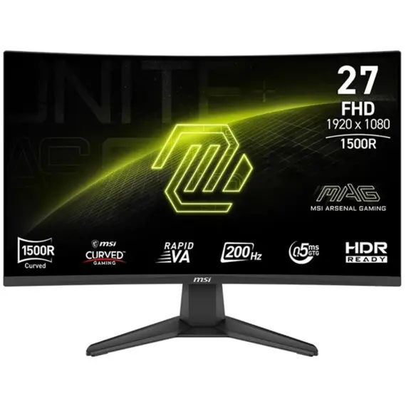 მონიტორი MSI Monitor 27" MAG 276CF-E20 2xHDMI, DP, Audio, VA, 200Hz, 0.5ms, sRGB 98%, CURVED, AdaptiveSync - Primestore.ge