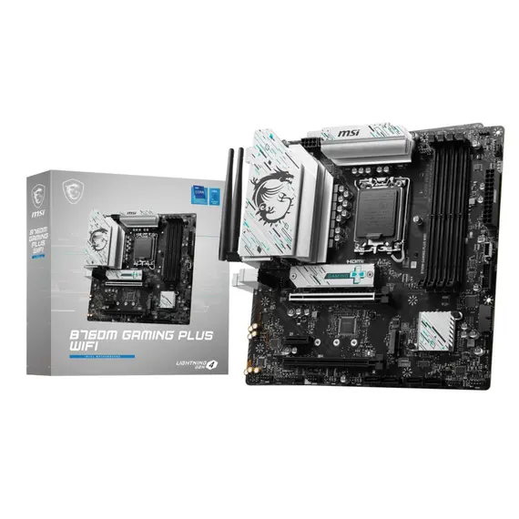 დედა დაფა MSI Motherboard B760M GAMING PLUS WIFI s1700 B760 4xDDR5 HDMI DP WiFi BT mATX - Primestore.ge