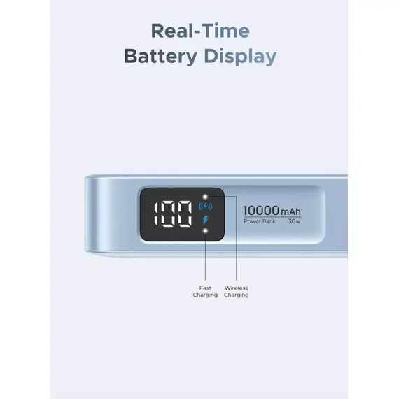პორტატული დამტენი UGREEN PB773 (65958B) MagFlow 10000mAh Magnetic Wireless Power Bank - Primestore.ge