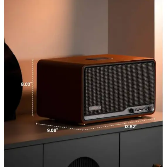 დინამიკი Edifier S300 80W, Bluetooth, WiFi (Apple AirPlay), Type-C, AUX, Hi-Fi Tabletop Speaker, Hi-Res Audio LDAC Brown - Primestore.ge