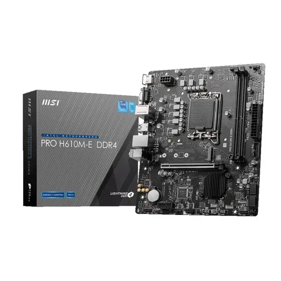 დედა დაფა MSI Motherboard PRO H610M-E DDR4 s1700 H610 2xDDR4 M.2 HDMI D-Sub mATX - Primestore.ge