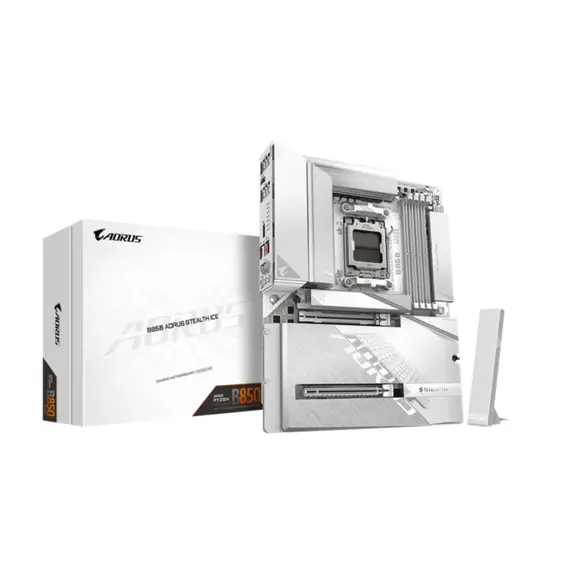 დედა დაფა GIGABYTE Motherboard B850 A STEALTH ICE  sAM5 B850 4xDDR5 M.2 HDMI ATX - Primestore.ge