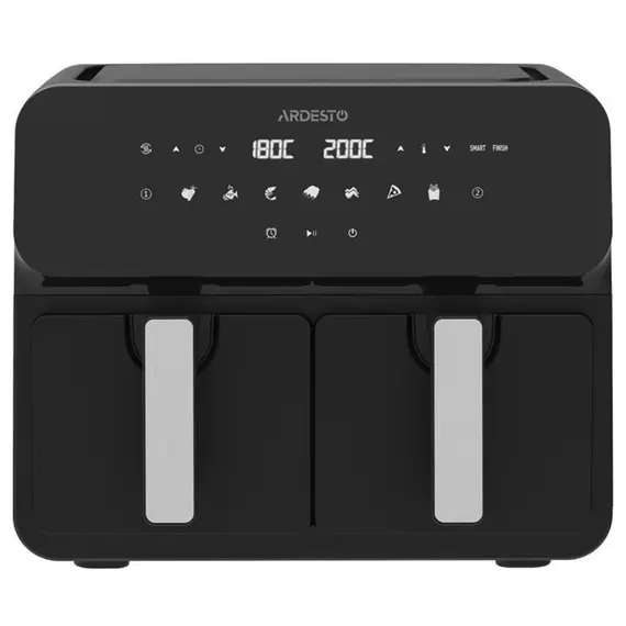 აეროგრილი ARDESTO Air fryer 1700W, bowl-2*4.5L, touch control, 7 auto programs, plastic, black - Primestore.ge
