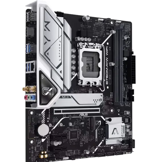 დედა დაფა ASUS Motherboard B760M-AYW WIFI-SI s1700 B760 2xDDR5 M.2 HDMI Wi-Fi BT mATX BULK WITH ACCESSORY - Primestore.ge