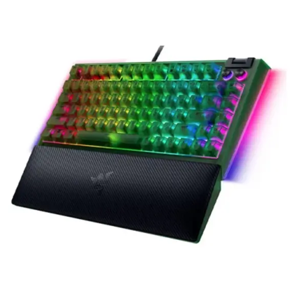 კლავიატურა Razer Keyboard BlackWidow V4 75%, 83key, Mechanical Tactile Switch GEN-3, USB-A, EN, RGB, Phantom Green Ed. - Primestore.ge