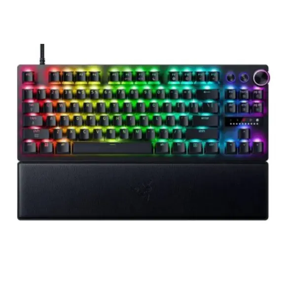 კლავიატურა Razer Keyboard mechanical Huntsman V3 Pro TKL 8KHz, 84key, Analog Optical Switch Gen-2, USB-A, EN, RGB, black - Primestore.ge