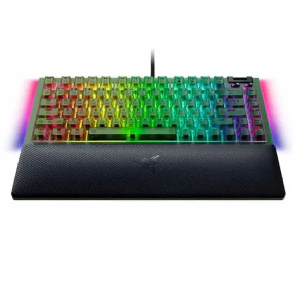 კლავიატურა Razer Keyboard BlackWidow V4 75%, 83key, Mechanical Tactile Switch GEN-3, USB-A, EN, RGB, Phantom Green Ed. - Primestore.ge