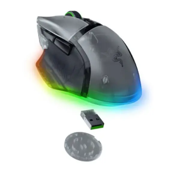 მაუსი Razer Mouse Basilisk V3 Pro 35K, RGB, USB-A/WL/BT, Phantom White Ed. - Primestore.ge