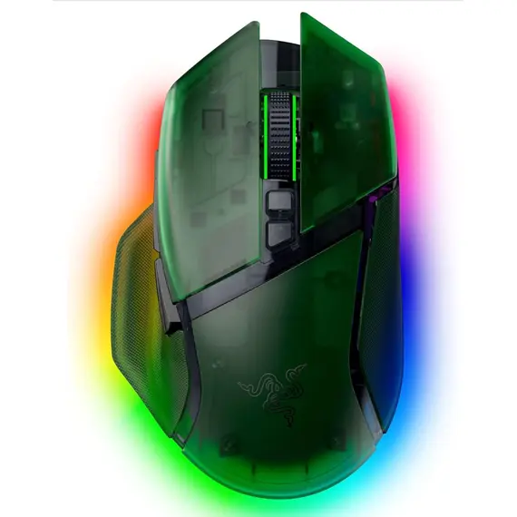 მაუსი Razer Gaming Mouse Basilisk V3 Pro 35K WL Phantom Green Ed RZ01-05240300-R3G1 - Primestore.ge
