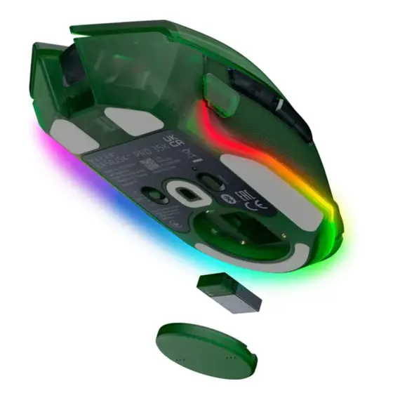 მაუსი Razer Gaming Mouse Basilisk V3 Pro 35K WL Phantom Green Ed RZ01-05240300-R3G1 - Primestore.ge