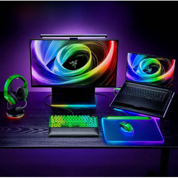 მაუსი Razer Mouse Basilisk V3 Pro 35K, RGB, USB-A/WL/BT, Phantom Green Ed. - Primestore.ge