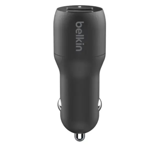 მანქანის დამტენი Belkin Car Charger 24W 2хUSB-A, cable USB-A > USB-C 1m, black - Primestore.ge
