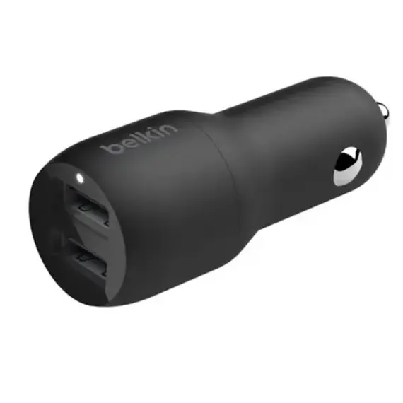 მანქანის დამტენი Belkin Car Charger 24W 2хUSB-A, cable USB-A > USB-C 1m, black - Primestore.ge
