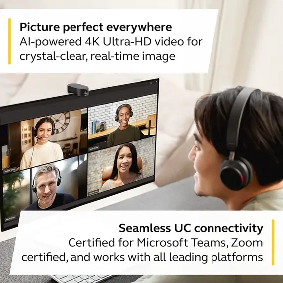 საკონფერენციო კამერა Jabra 8300-119 PanaCast 20, 4K Ultra-HD, USB-C, Conference Camera, Black - Primestore.ge