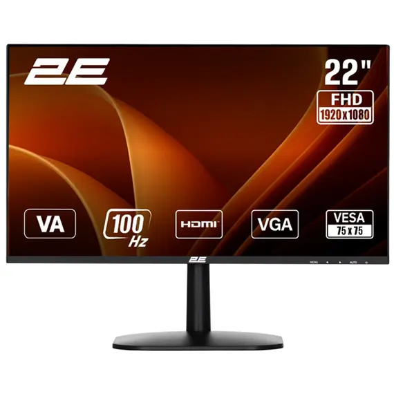 მონიტორი 2E 21.5" A2225B D-Sub, HDMI, VA, 100Hz - Primestore.ge