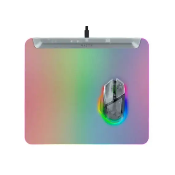 მაუსპადი Razer Mouse Pad Firefly V2 Pro, M (360x278x4.6mm), RGB, Phantom White Ed. - Primestore.ge