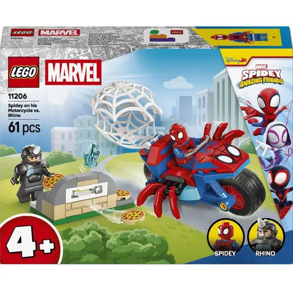ლეგო LEGO Constructor Spidey Spidey on his Motorcycle vs. Rhino - Primestore.ge