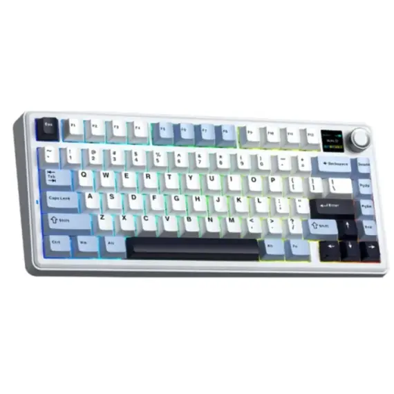 კლავიატურა AULA F75MAX Gasket Wireless Mechanical Keyboard White/Blue/Purple (Reaper Switch) - Primestore.ge