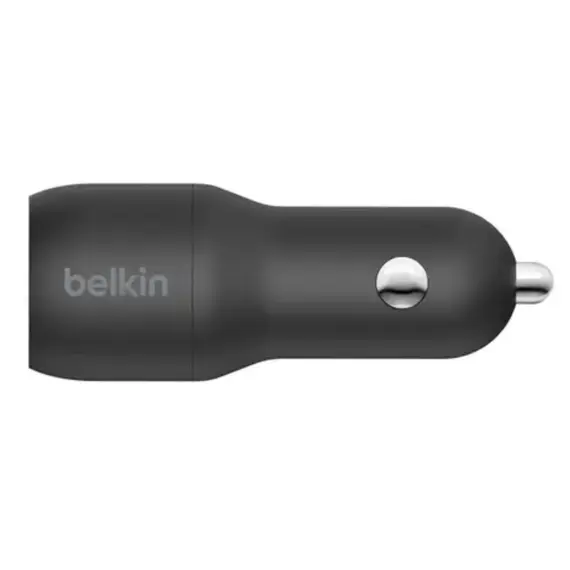 მანქანის დამტენი Belkin Car Charger 24W 2хUSB-A, cable USB-A > USB-C 1m, black - Primestore.ge