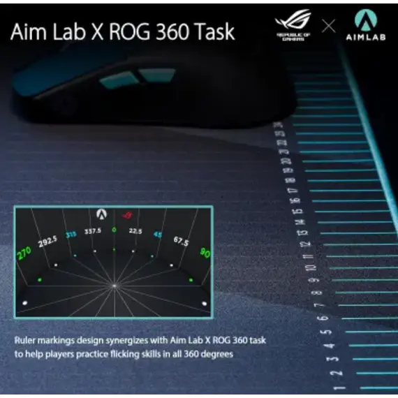 მაუსპადი ASUS Mouse Pad ROG Hone Ace Aim Lab Edition, L (508x420x3mm), black - Primestore.ge