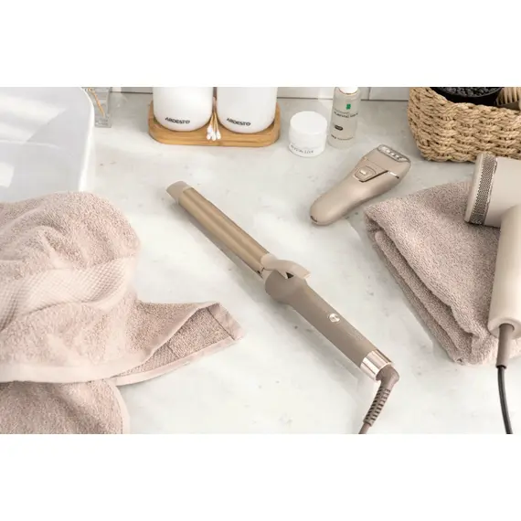 თმის სახვევი Ardesto Curling iron Pearl Cream HC-Y700PERL, 48W, >200С, display, ceramics, beige - Primestore.ge