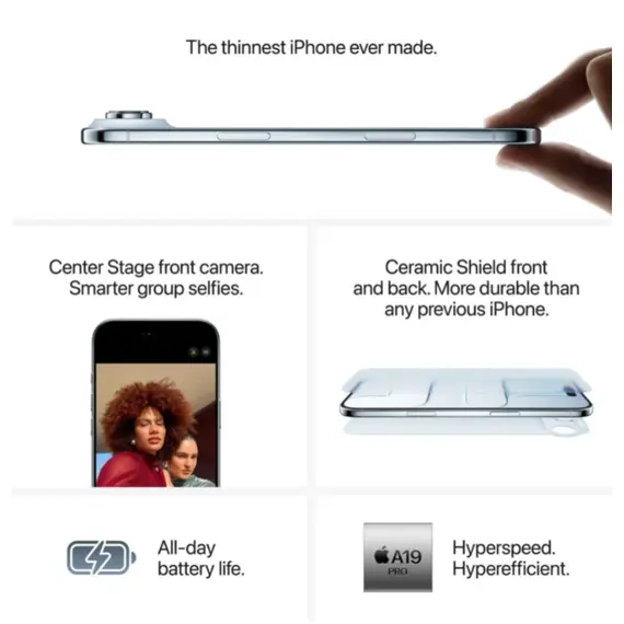 მობილური ტელეფონი Apple iPhone Air 256GB  Sky Blue - Primestore.ge