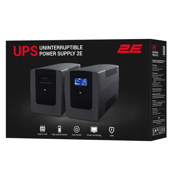 უწყვეტი კვების წყარო 2E ED650, 650VA/360W, LED, 2xSchuko - Primestore.ge