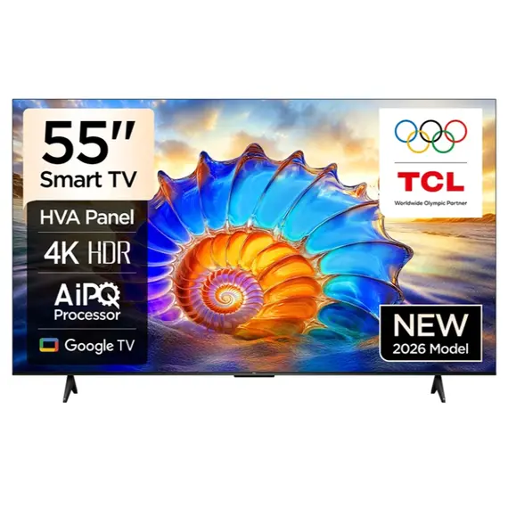 ტელევიზორი TCL 55V6D Google TV  4K  HDR10 WiFi5 BT5.2 Dolby Audio 10W 200X200 - Primestore.ge