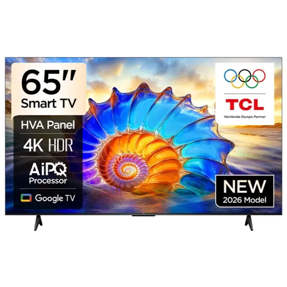 ტელევიზორი TCL 65V6D Google TV  4K  HDR10 WiFi5 BT5.2 Dolby Audio 10W 200X200 - Primestore.ge
