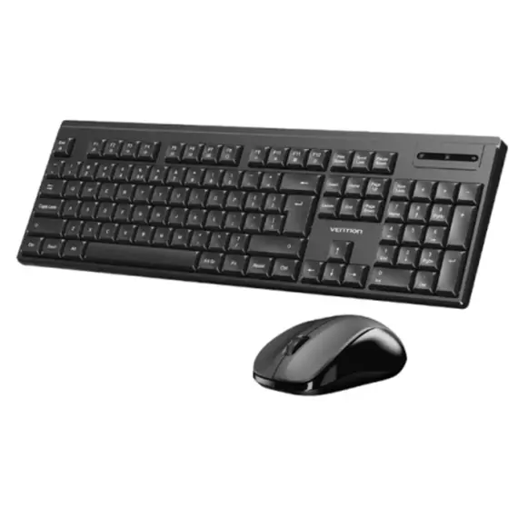 კლავიატურა და მაუსი Vention KTZB0-EN Wireless Full-Sized Silent Keyboard and Mouse EN layout Black - Primestore.ge