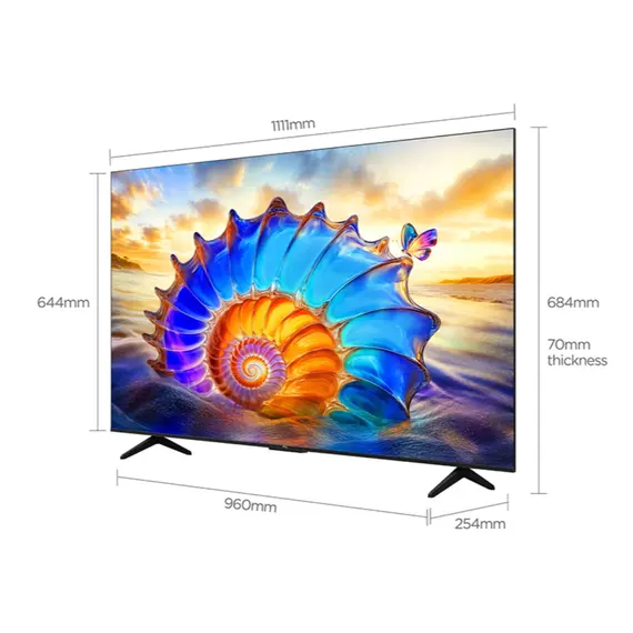 ტელევიზორი TCL 50V6D Google TV  4K  HDR10 WiFi5 BT5.2 Dolby Audio 10W 200X200 - Primestore.ge