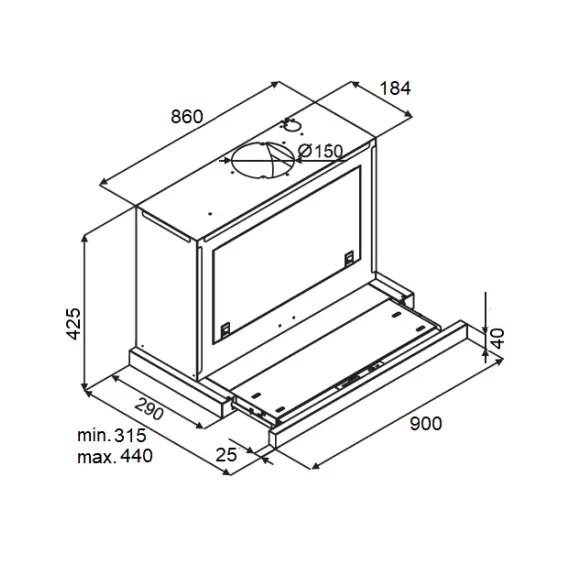 ჩასაშენებელი გამწოვი KUPPERSBERG SLIMBOX 90 X , 4 image - Primestore.ge