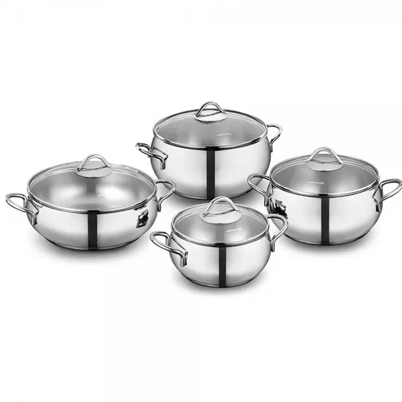 ქვაბების ნაკრები KORKMAZ A1807 TOMBIK COOKWARE Set 8pcs  - Primestore.ge
