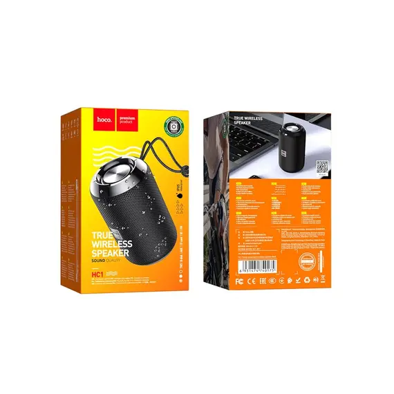 უსადენო დინამიკი HOCO WIRELESS SPEAKER HC1 TRENDY SOUND SPORTS BLACK (6931474740175) , 4 image - Primestore.ge
