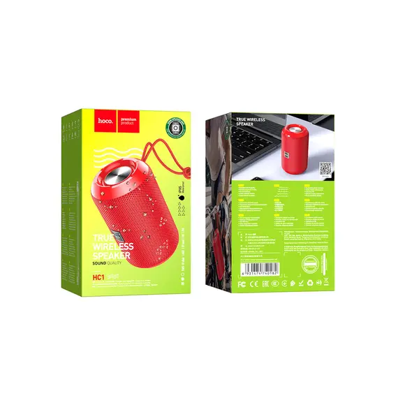 უსადენო დინამიკი HOCO HC1 Trendy sound sports wireless speaker - Red , 3 image - Primestore.ge
