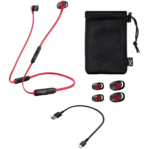 ყურსასმენი HyperX HEBBXX-MC-RD/G Gaming Headset Cloud Buds BT, Red/Black , 2 image - Primestore.ge